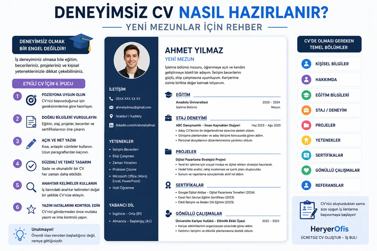 Deneyimsiz CV Nasıl Hazırlanır? Yeni Mezunlar İçin Rehber