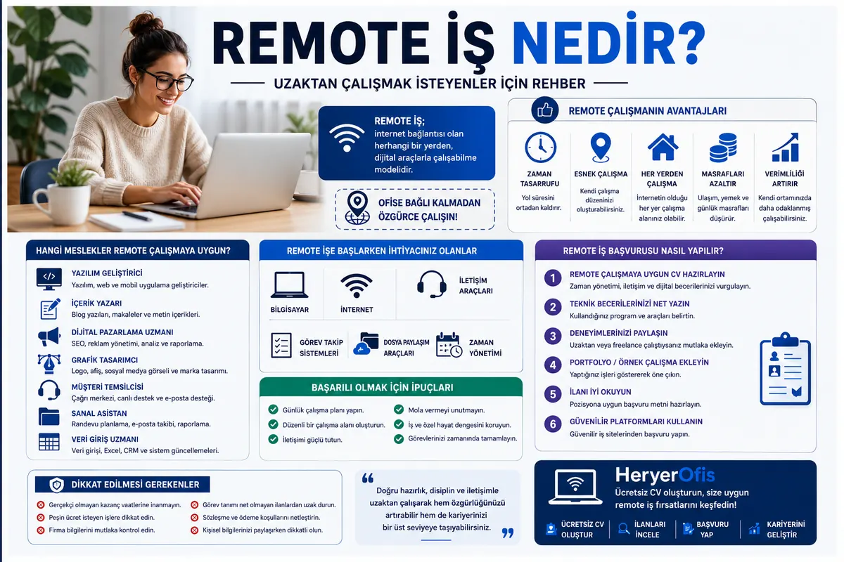 Remote İş Nedir? Uzaktan Çalışmak İsteyenler İçin Detaylı Bilgiler