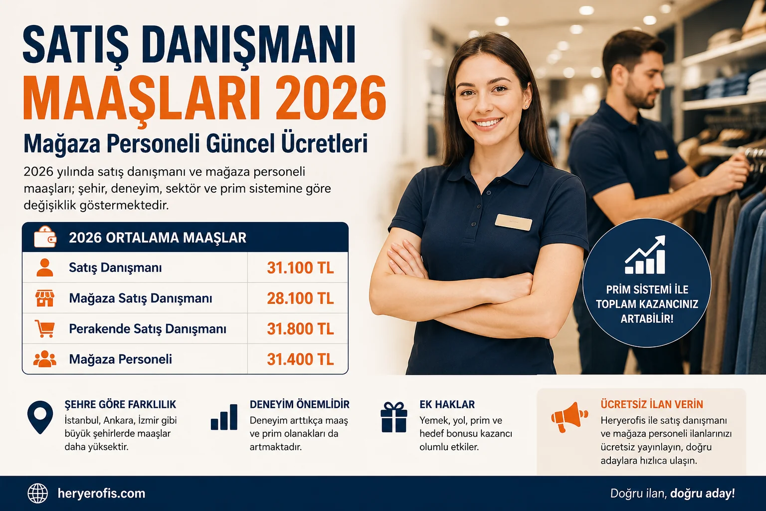 Satış Danışmanı Maaşları 2026: Mağaza Personeli Güncel Ücretleri