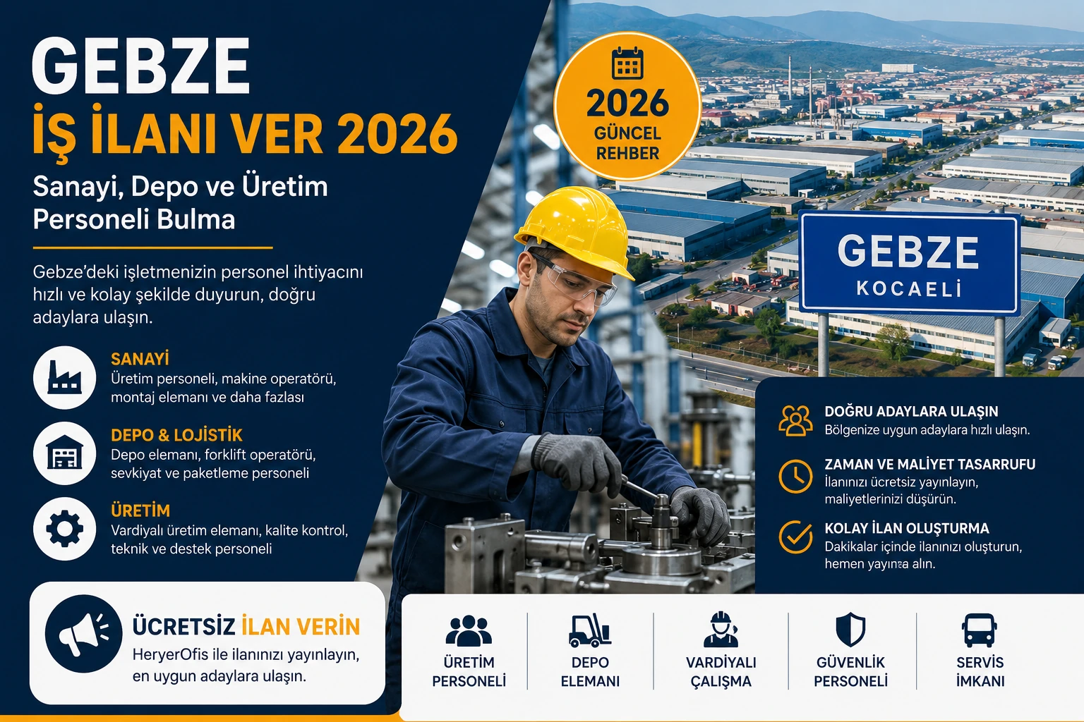 Gebze İş İlanı Ver 2026: Sanayi, Depo ve Üretim Personeli Bulma