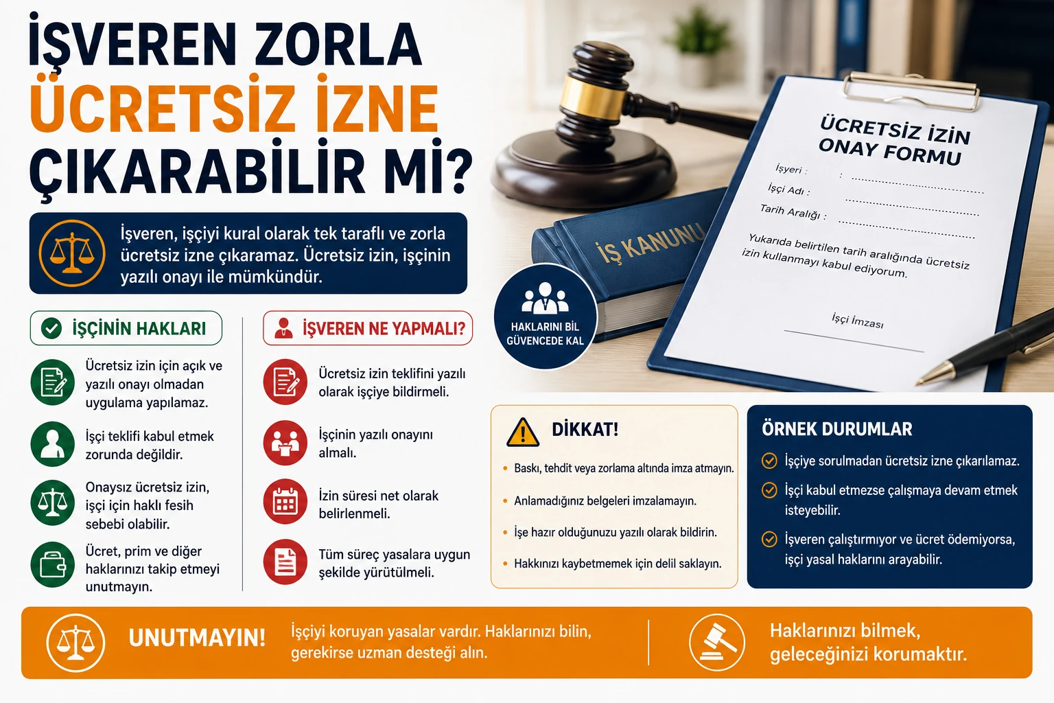 Firma veya Şirket Zorla Ücretsiz İzne Çıkarabilir mi? 2026 İşçi Hakları