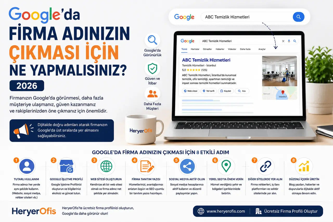 Google’da Firma Adınızın Çıkması İçin Ne Yapmalısınız 2026? 